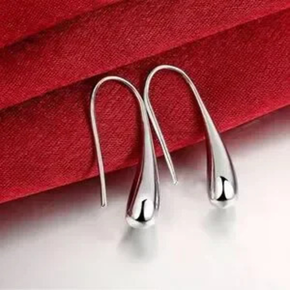 Silver Water Droplets/Raindrops Stud Earrings For Woman